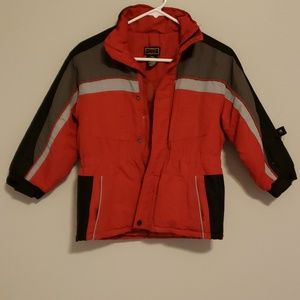 Boys Coat, Arizona, Size Medium, Red/Black/Gray